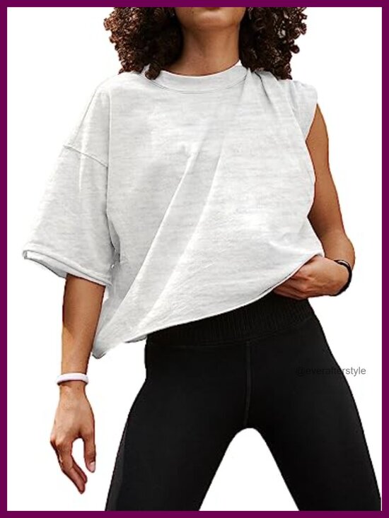 Tops - Cotton Blend Crop Top Athletic Yoga Running T-Shirt Stretch Casual